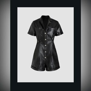 Faux Leather Romper